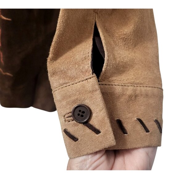 Vintage Quacker Factory Genuine Suede Western Jacket Horses & Southwest - Picture 7 of 15